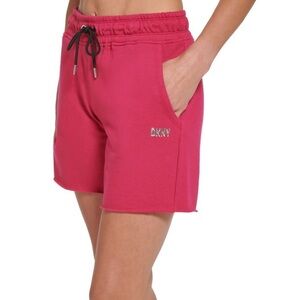 Dkny Sport Womens Womens Metallic Logo Shorts Pink NWT